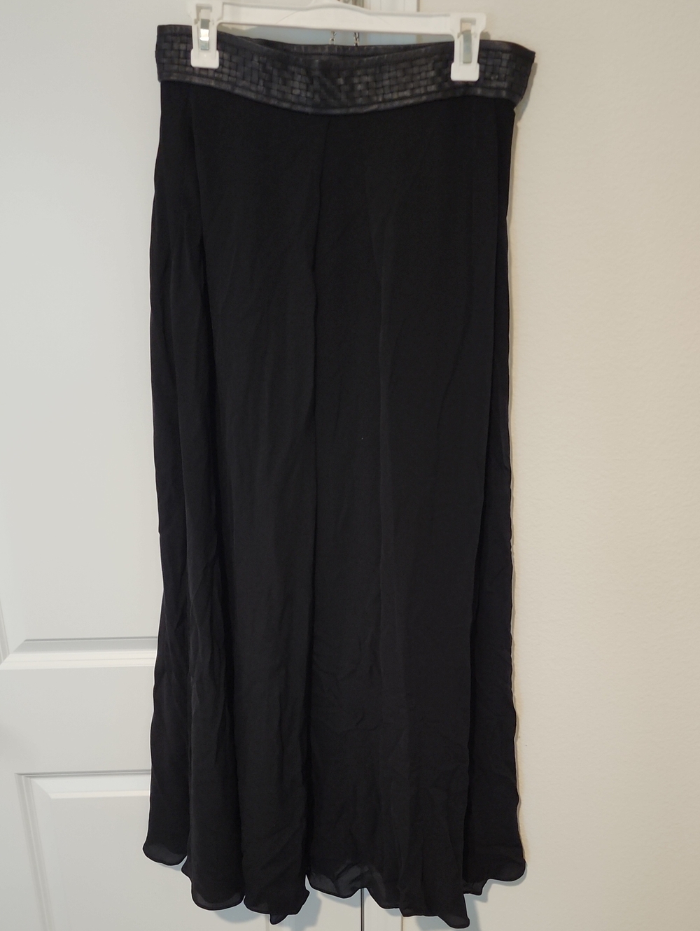 Elizabeth and James Black Maxi Skirt with Textured Waistband